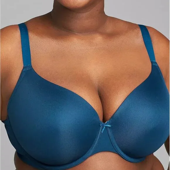 Cacique Size 46DD So Light Lightly Lined T-Shirt Bra Poseidon Teal Blue Wired - Picture 14 of 15